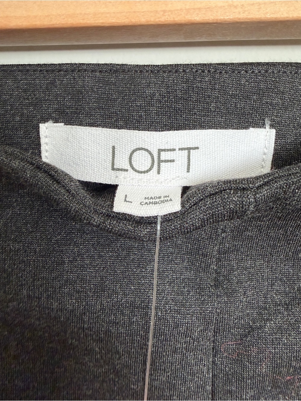 Loft Wide Leg Ponte Dark Gray Stretch Pants - Picture 5 of 11